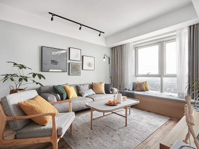 新华园北欧风格90平米三居室装修案例