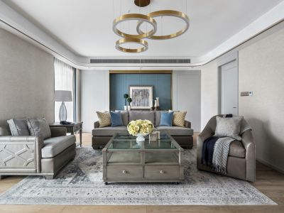 锦秀山城美式风格165平米三居室装修效果图案例