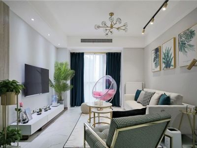 嘉实·万科公园都会简约风格92平米装修案例