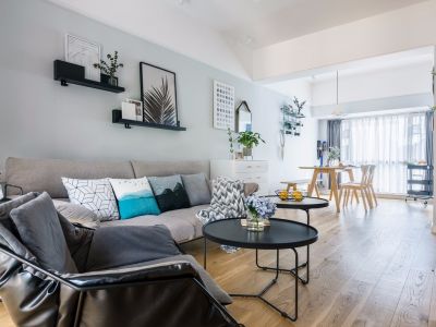 润发新城北欧风格90平米三居室装修案例