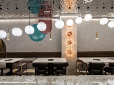 190平现代风格火锅店装修设计案例