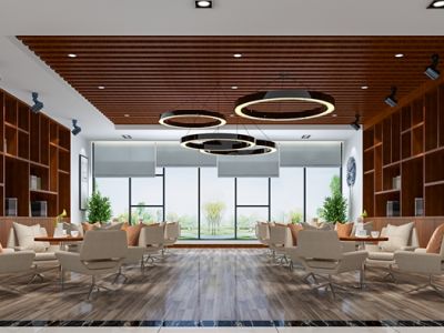 1500平现代中式风格办公室装修案例