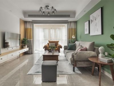 怡园小区三居室108方北欧风格装修案例