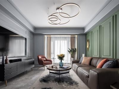 新松茂樾山三居室128方北欧风格装修案例