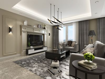 恒大御景湾四居室133方现代风格装修案例