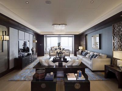 太古臻城143平方三居室新中式风格装修案例