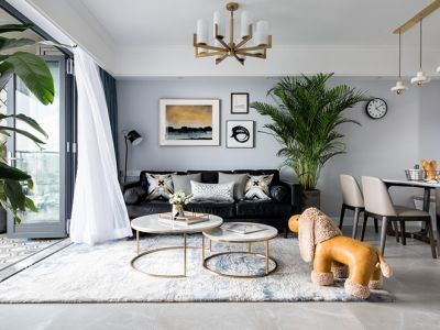 大河宸章120平简美三居室装修案例