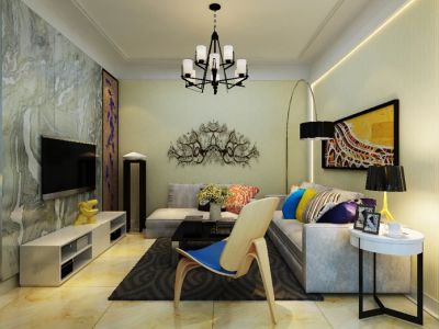 东昇佳苑88平米三居室现代风格装修案例