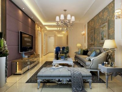 海唐广场116平米三居室欧式风格装修案例