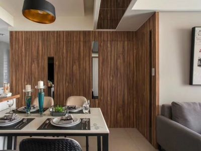 紫棠府135平米三居室现代简约风格装修案例