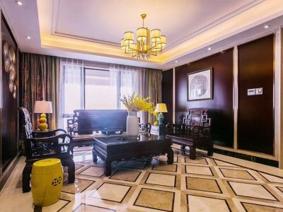 绿城花园129平米新中式风格三室两厅装修案例