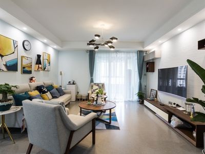 碧桂园三亚郡复古风格二居装修案例