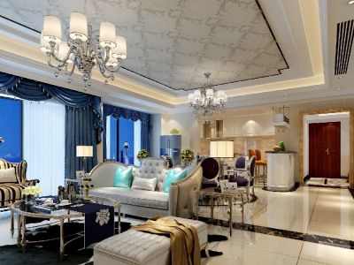 万科海上明月168平欧式风格装修案例