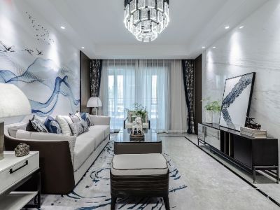 小康人家128平米四居室新中式装修案例