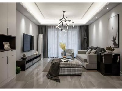 恒泰珑湖140㎡三居室现代风格装修案例