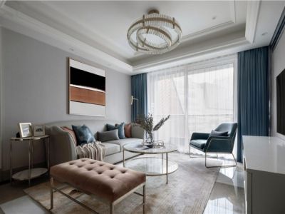 雍翠怡景119㎡三居室现代风格装修案例