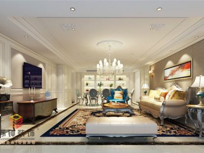 万科魅力之城160平米四居室简欧风格装修案例