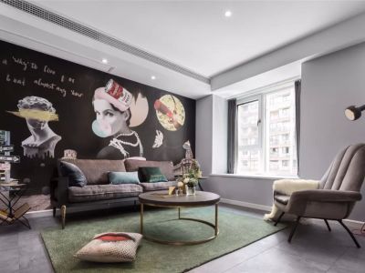 京都世纪城90㎡二居室现代风格装修案例