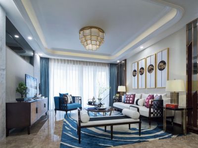 鲁商松江新城三居室117方现代风格装修案例