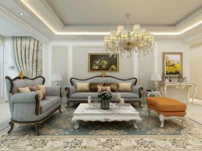 丽景花园四居室131方欧式风格装修案例