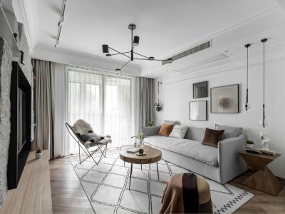 皇鼎公馆北欧风格124平米三居室装修效果图案例