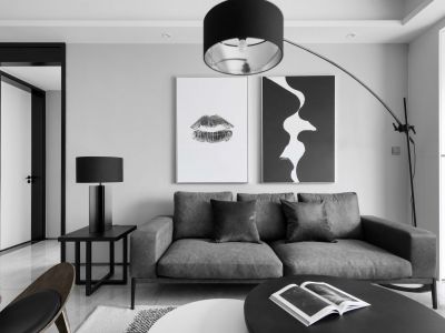 外滩1号珑庭简约风格126平米三居室装修效果图案例