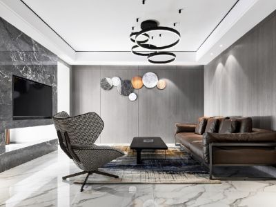 绿城诚园现代风格133平米装修案例