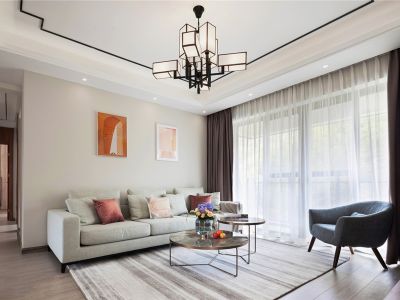 兰溪文苑128㎡三居室新中式风格装修案例