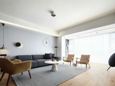 远洋城荣域三室129方现代风格装修案例