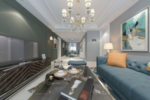 [峰尚空间设计]呼和浩特市富恒国际140㎡轻奢风装修案例