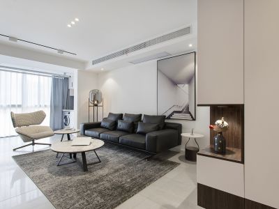 金为·铂鹭风华现代风格98平米二居室装修效果图案例