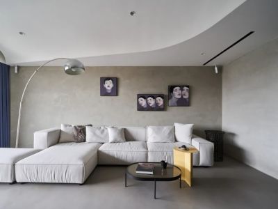 鸿通·翡翠城·檀悦简约风格96平米二居室装修效果图案例