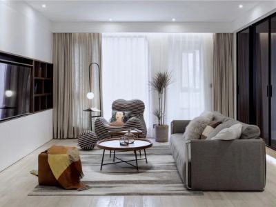 颜龙·彩虹星城美式风格140平米三居室装修效果图案例