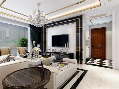 富力城地壹站128平米欧式风格三室两厅装修案例