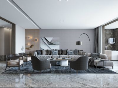 馨河怡景现代风格163平米四居室装修效果图案例