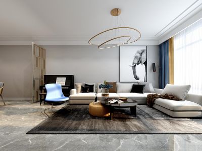 红星威尼斯三居室128方现代风格装修案例