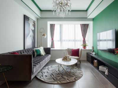 恒大绿洲88㎡二居室现代轻奢装修案例