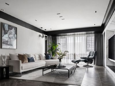 丰沃悦湖城148㎡三居室现代简约装修案例