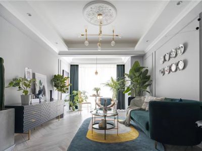 曙光龙泽府第118平方三居室现代轻奢风格装修案例