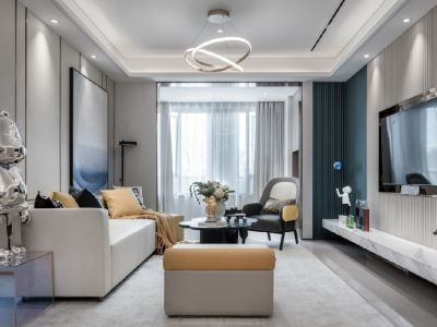 幸福广场107㎡三居室现代简约装修案例