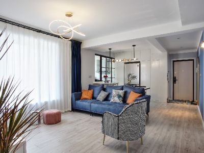 时光俊园113平三居室北欧极简风格装修案例