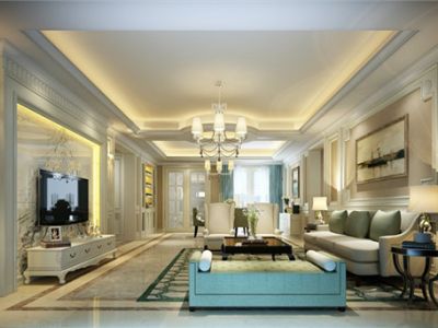 浦东雅典160平三居室欧式风格装修案例