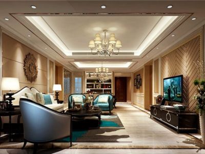 云水世纪明珠163平四居室新古典风格装修案例