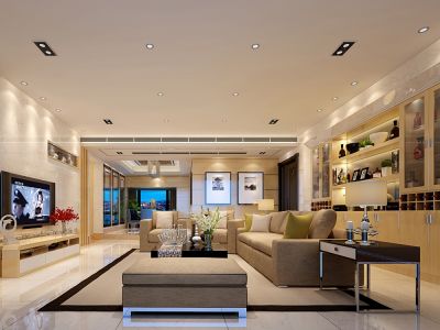 首开国风上观130平三居室现代风格装修案例