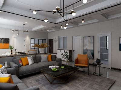 银川恒大帝景200平米大平层现代风格装修案例