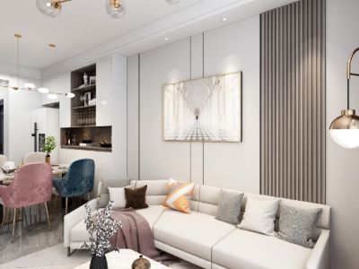 京能·凤凰尚筑现代轻奢风格98平米装修案例