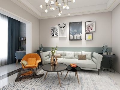 银川恒大帝景现代简约风格97平米三居室装修案例