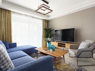 保利中央公园115平米三室两厅北欧风格装修案例