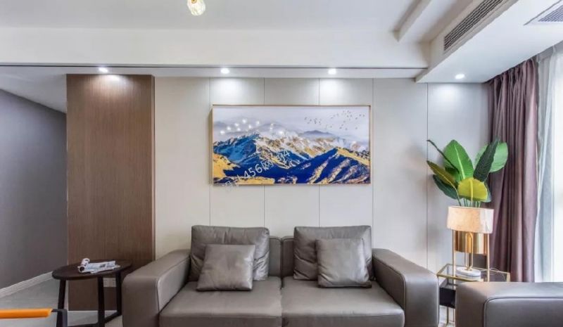 129平三居室现代简约风格背景墙装修效果图