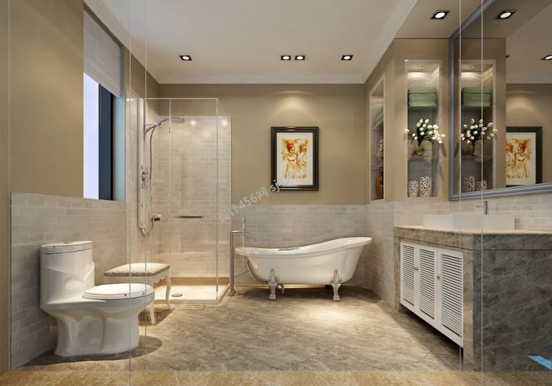 178㎡四居室中式风格卫生间装修效果图